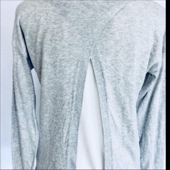 NWT APT. 9 Gray Long Sleeve Hi Lo Split Back Top - Picture 3 of 6